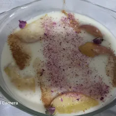 شیر برنج با دارچین و سیب و گل محمدی 