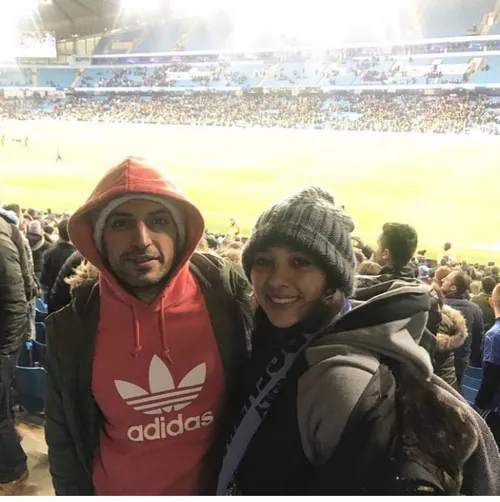اشکان خطیبی و همسرش در بازی ایتالیا و آرژانتین