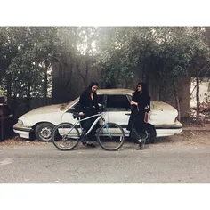 Mariam chillin with Zahra after a bike ride, Jeddah, Saud