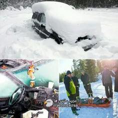 مردی سوئدی که در سال 2012 خارج از شهر با خودرو در برف گیر