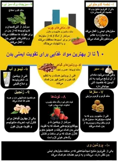 10 تا از بهترین مواد غذایی برای تقویت ایمنی بدن !☝ ️