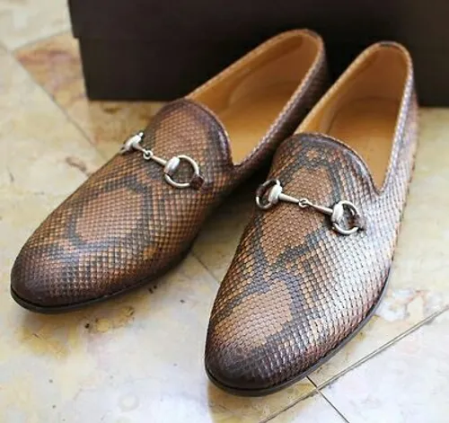 Gucci men Phyton horse-bit loafers 900$