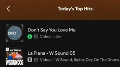 آهنگ Don’t Say You Love Me در رتبه 45 پلی لیست Today’s To