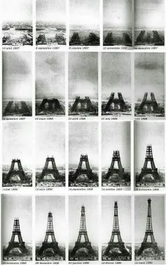 تصویر جالب از مراحل ساخت برج ایفل در پاریس 