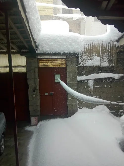 نمایی از برف سنگین شهرستان لاهیجان دیروز صبح