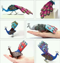 طاووس‌های پارچه‌ای زیبا 