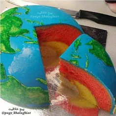 آموزش ساختار کره زمین به کودکان با استفاده از کیک توسط مع