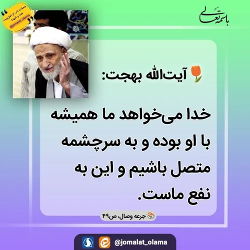 🌷 آیت الله بهجت :