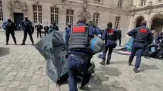 وحشی گری پلیس فرانسه در دانشگاه سوربون