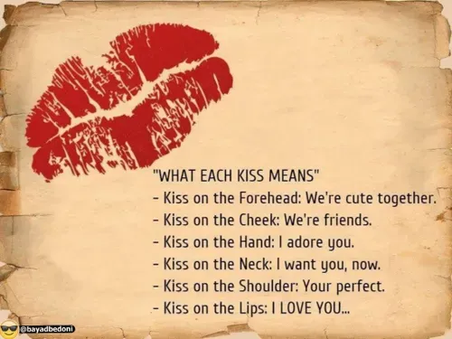معانى بوسه هاى مختلف رو میدونید ؟