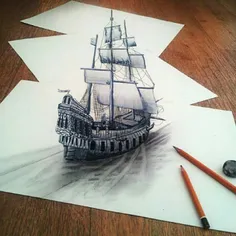 نقاشی سه بعدی روی کاغذ