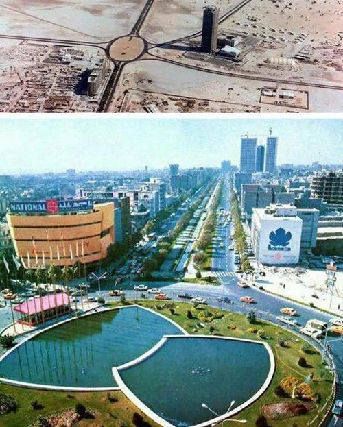 مقایسه جالبی بین دبی (بالا) و تهران (پایین) اواسط دهه ۵۰ 