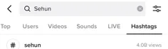 بازدید هشتگ پست های تیک تاک مربوط به سهون از 4 میلیارد عب