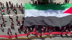 پرچم بزرگ فلسطین در واشنگتن