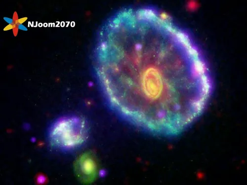 تصویر بسیار زیبا از کهکشان Cartwheel با ترکیب تصاویر گرفت