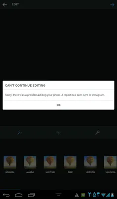 پچها میخام عکس بزارم اینستگرام همش این ارور رو میدهچکار ک