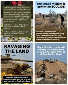 قحطی راهبرد بلندمدت اسرائیل برا غزه ست. ۴۰٪ از زمین‌های ز