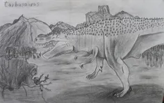 نقاشی رحمان مقدم ( دایناسور _ تاربوزاروس ) و هوش مصنوعی