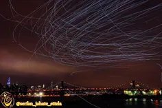 آسمان شهر نیویورک در شب 6ماه می بواسطه پرواز ۲۰۰۰ کبوتر ک