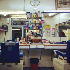 Seeing myself inside an empty barber shop, Jeddah, Saudi 