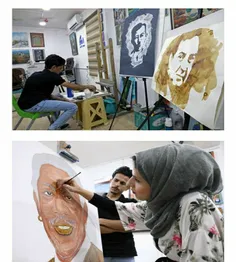 #نقاشی ها حیرت انگیز #هنرمند عراقی با قهوه 