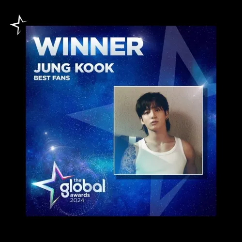 جایزه "بهترین طرفداران" در جوایز جهانی 2024 ، به جونگکوک 