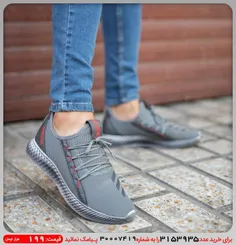 کفش ورزشی Adidas مردانه طوسی قرمز مدل Barni