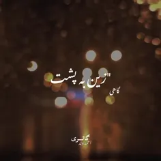 گاهی زین به پشت