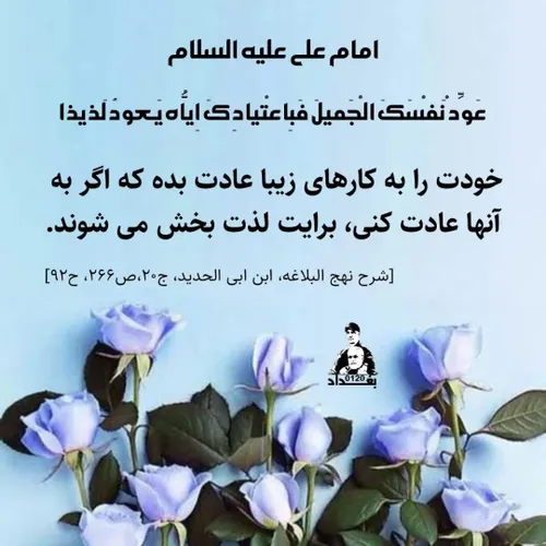 امام على عليه السلام :عَوِّدْ نَفْسَكَ الْجَميلَ فَبِاعْت