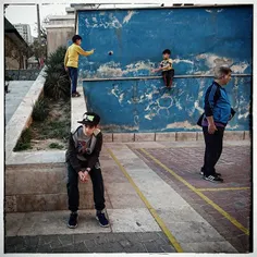 A view of people in a park in North Tehran, Iran.