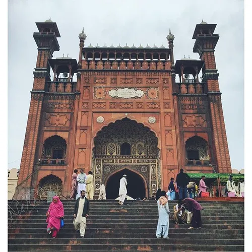 People visiting the Lahore Fort- one of the most famous t