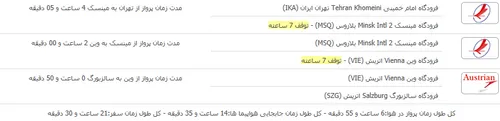 لیست های پرواز