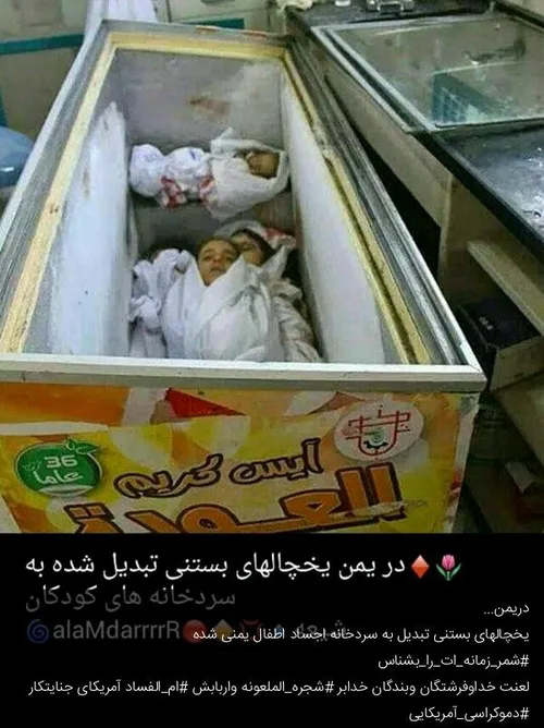 در یمن یخچالهای بستنی تبدیل شده به سردخانه های کودکان!!!