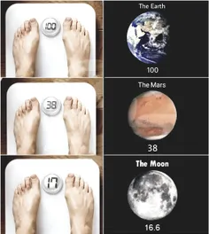 اگر وزن شما روی زمین 100 کیلوگرم است، وزن شما در مریخ 38 