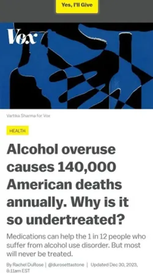 نشریه وکس: مصرف بیش از حد الکل سالانه باعث مرگ ۱۴۰ هزار آ