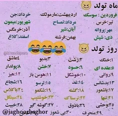 ماه و روز تولدتو پشت هم بنویس ببین چی میشه 😂 😂 😂 