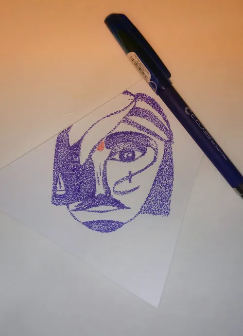 هندی خواجه هندوستان نقاشی طراحی هنری چهره آبرنگ مداد رنگی