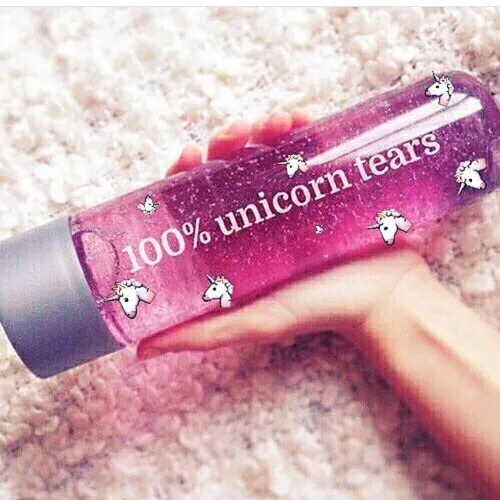 unicorn tears pink bottle luxury