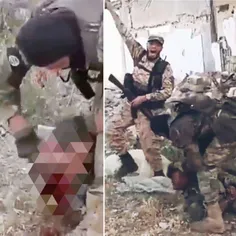 🔸 سربریدن وحشیانه زخمی های ارتش سوریه  توسط ترویست های ائ