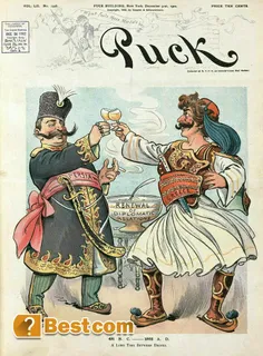 کاریکاتورِ بر روی جلد #مجله ی آمریکایی پاک (Puck) در #سال