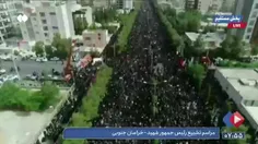 تصاویر هوایی از استقبال بیرجندی‌ها از رئیس‌جمهور شهید