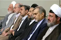حضور دکتر احمدی نژاد در دیدار مسئولان نظام با رهبرمعظم ان
