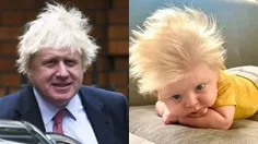 شباهت جالب موهای نوزاد انگلیسی به نخست وزیر کشورش 😄👍يک نو