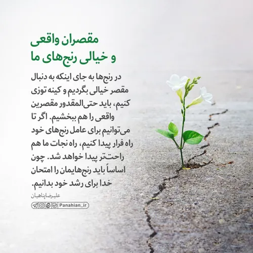 💌 مقصران واقعی و خیالی رنج های ما