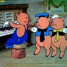 .↜ #تئوری‹'🐾👻'›.
مطمئنم همتون انیمیشن سه خوک رو دیدید و کلی هم طرفدار داره اما نکته ترسناک این انیمیشن چیه؟
همه چیز خوبه و سه تا خوک باهم آواز میخونن اما اگه به تابلوی پشت سرشون نگاه کنید ی عکس سوسیس 