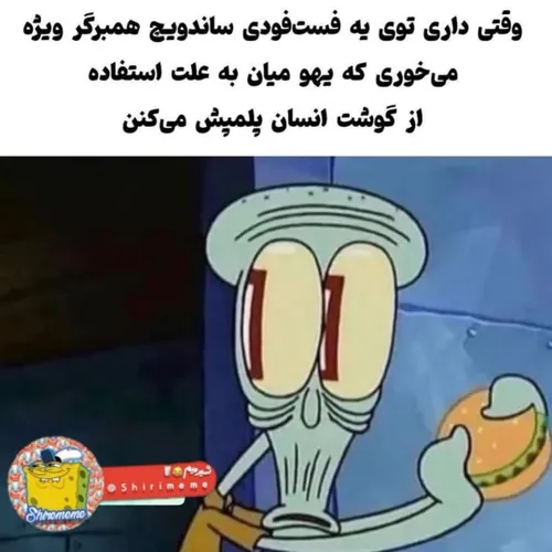 وقتی داری توی یه فست فودی ساندویچ همبرگر ویژه میخوری که ی