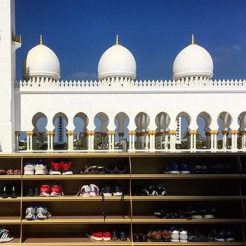 Shoes outside Sheikh Zayed Grand Mosque in Abu Dhabi, UAE