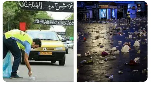 وقتی میگن ایرانیا زباله هاشونو بعد از عزاداری داخل خیابون