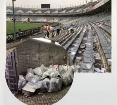 راستی مردم بعد بازی دربی زباله‌های استادیوم رو خودجوش جمع
