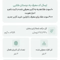 کسب در امد با ملی گلد کد معرف MGmj4ZyWKPCq